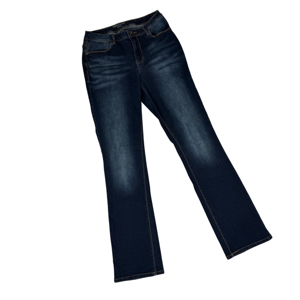 Maurices Curvy Jeans Womens 5/6 Regular Dark Wash Mid‎ Rise Bootcut Stretch